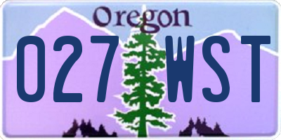 OR license plate 027WST