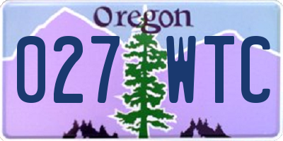 OR license plate 027WTC