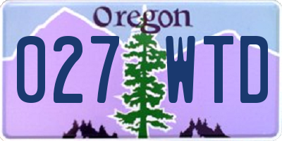 OR license plate 027WTD