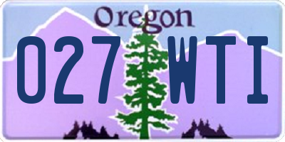 OR license plate 027WTI