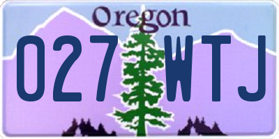 OR license plate 027WTJ