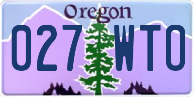 OR license plate 027WTO