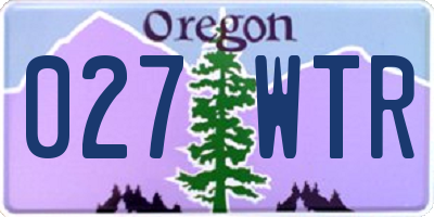 OR license plate 027WTR