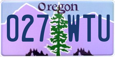 OR license plate 027WTU