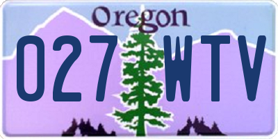 OR license plate 027WTV