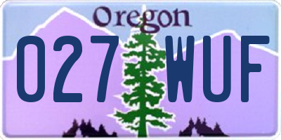 OR license plate 027WUF