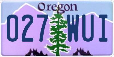 OR license plate 027WUI