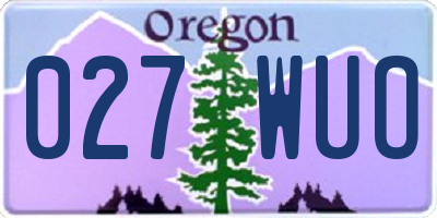 OR license plate 027WUO