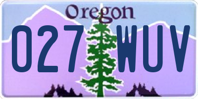 OR license plate 027WUV