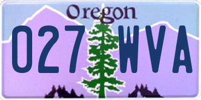 OR license plate 027WVA