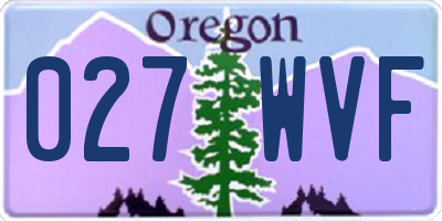 OR license plate 027WVF