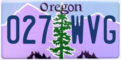 OR license plate 027WVG