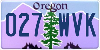 OR license plate 027WVK