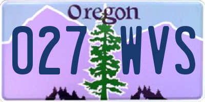 OR license plate 027WVS
