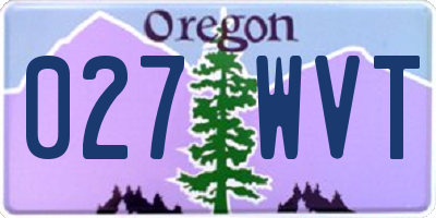 OR license plate 027WVT