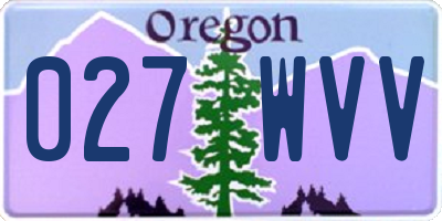 OR license plate 027WVV