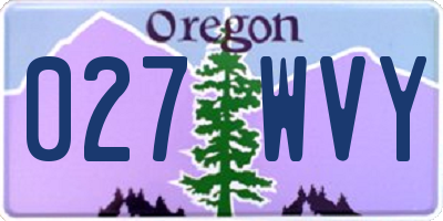 OR license plate 027WVY