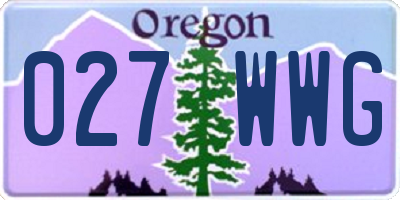 OR license plate 027WWG