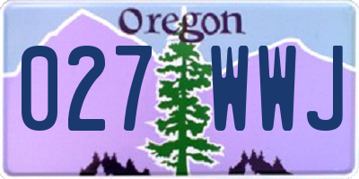 OR license plate 027WWJ