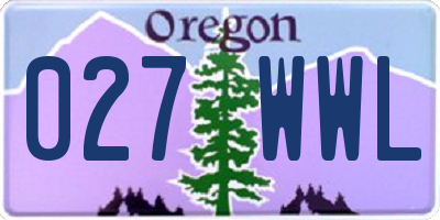 OR license plate 027WWL