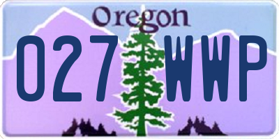 OR license plate 027WWP