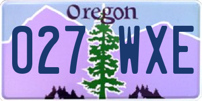OR license plate 027WXE