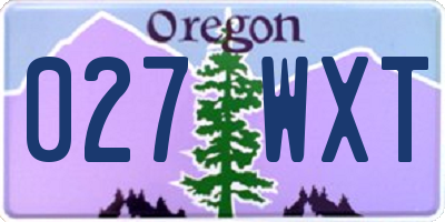 OR license plate 027WXT