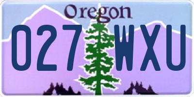 OR license plate 027WXU
