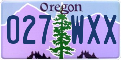 OR license plate 027WXX