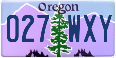 OR license plate 027WXY