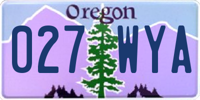 OR license plate 027WYA
