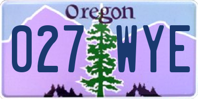 OR license plate 027WYE