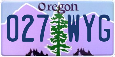 OR license plate 027WYG