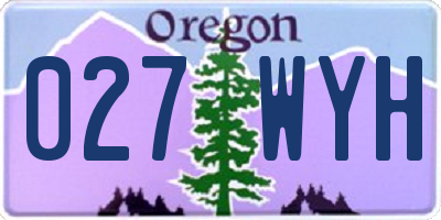 OR license plate 027WYH