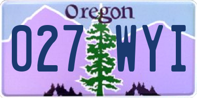 OR license plate 027WYI