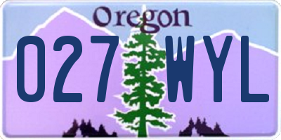 OR license plate 027WYL