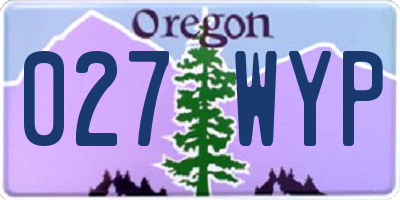 OR license plate 027WYP