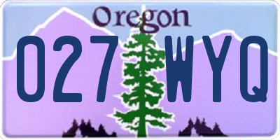OR license plate 027WYQ