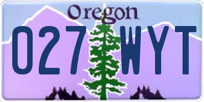 OR license plate 027WYT