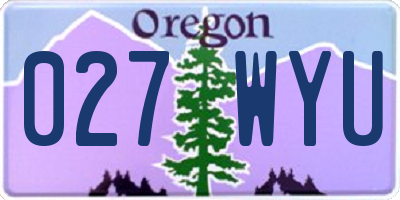 OR license plate 027WYU