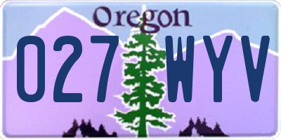 OR license plate 027WYV