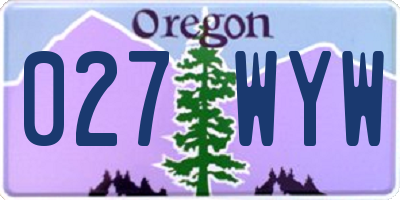 OR license plate 027WYW
