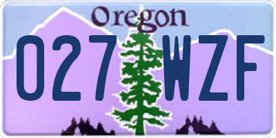 OR license plate 027WZF