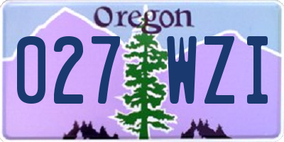 OR license plate 027WZI
