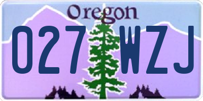 OR license plate 027WZJ