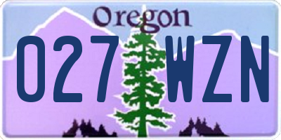 OR license plate 027WZN