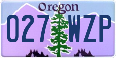 OR license plate 027WZP