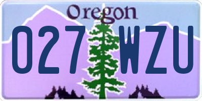 OR license plate 027WZU