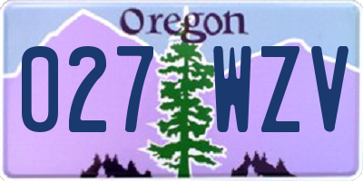 OR license plate 027WZV