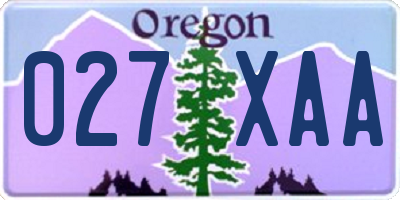 OR license plate 027XAA